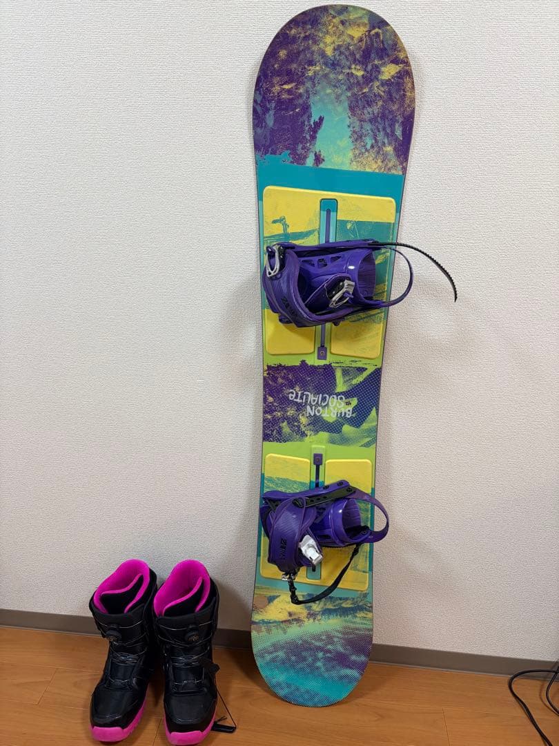 BURTON SOCIALiTe 142 スノーボード3点セットカバー、コード付