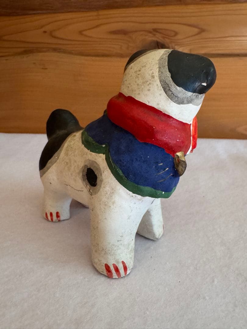 希少 中野土人形 奈良久雄 『鯛狆』郷土玩具 民藝 伝統文化 長野県