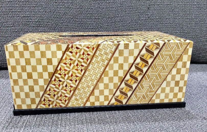 未使用　箱根寄木細工　まつば　ティッシュボックス　ティッシュケース