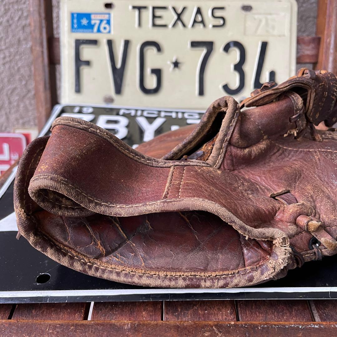 貴重40s〜50s OLDアメリカアンティーク野球グローブUSAヴィンテージ雑貨