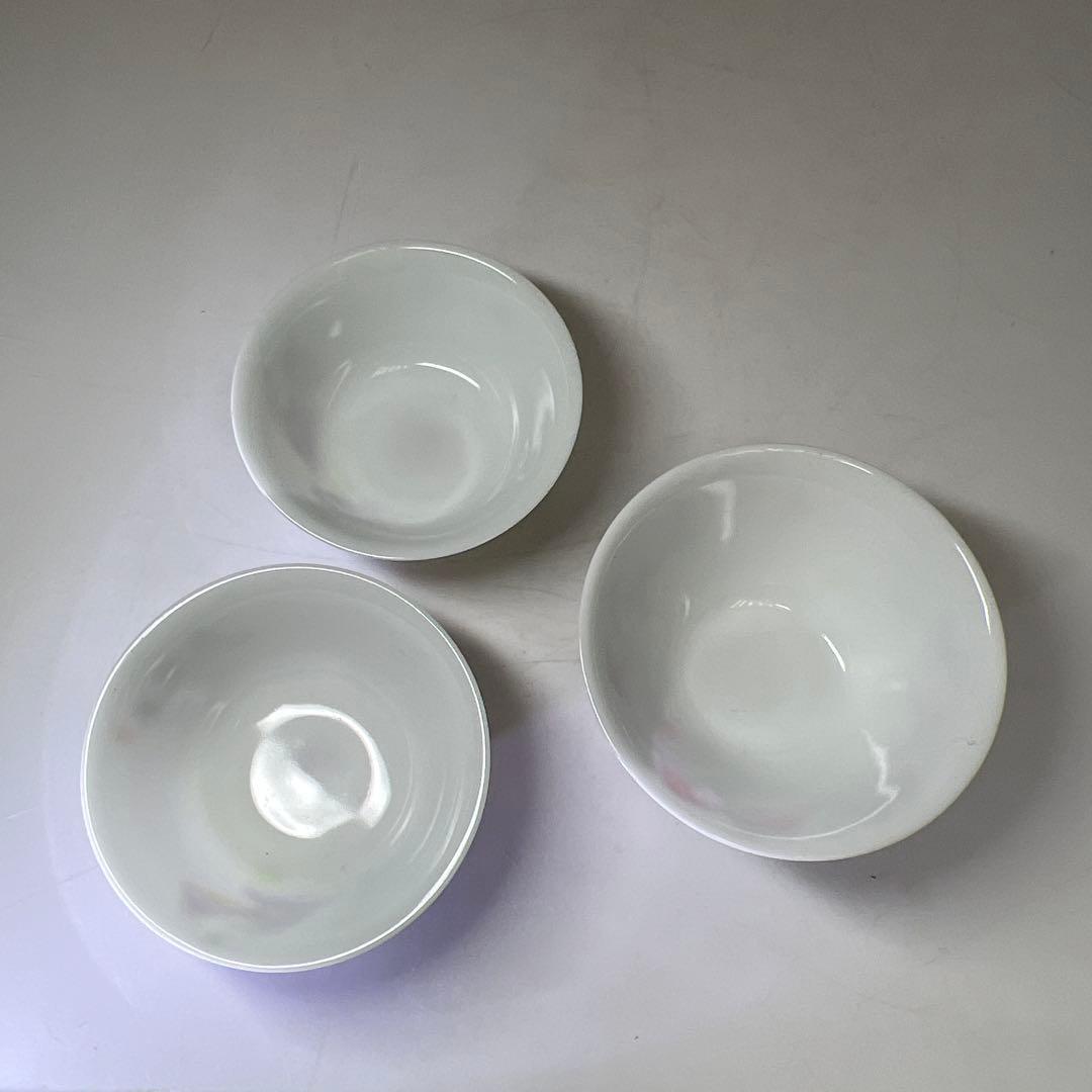 中国美術　粉彩盃3客　口径6/6.4㎝　東Y8-0203①