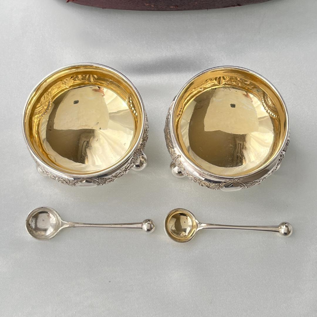 【Atkin Bros】 ビクトリアンのソルトポット / スプーン ペア