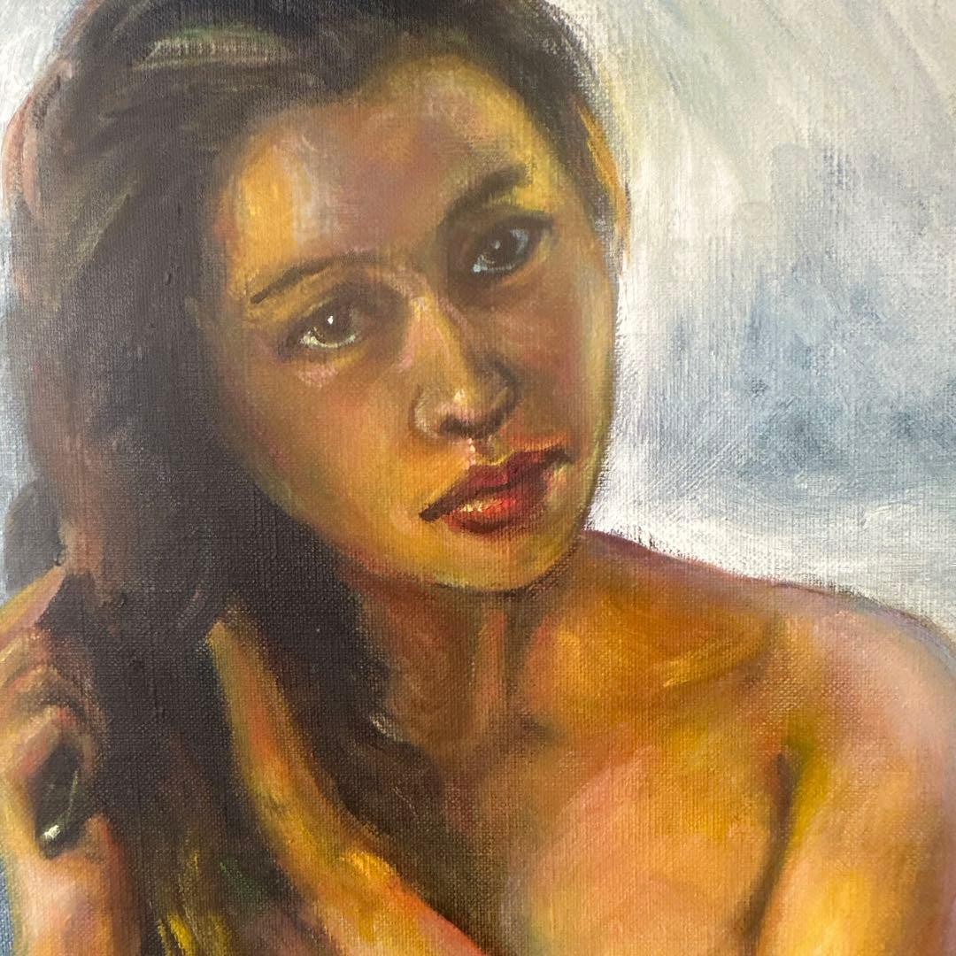 裸婦画　女性　肉筆　油彩　絵画　美術品　インテリア　人物画