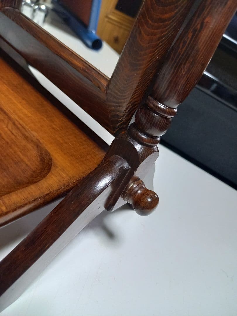 1970's　ヴィンテージ　コロニアル　ウッド　テーブル　スタンド　ミラー