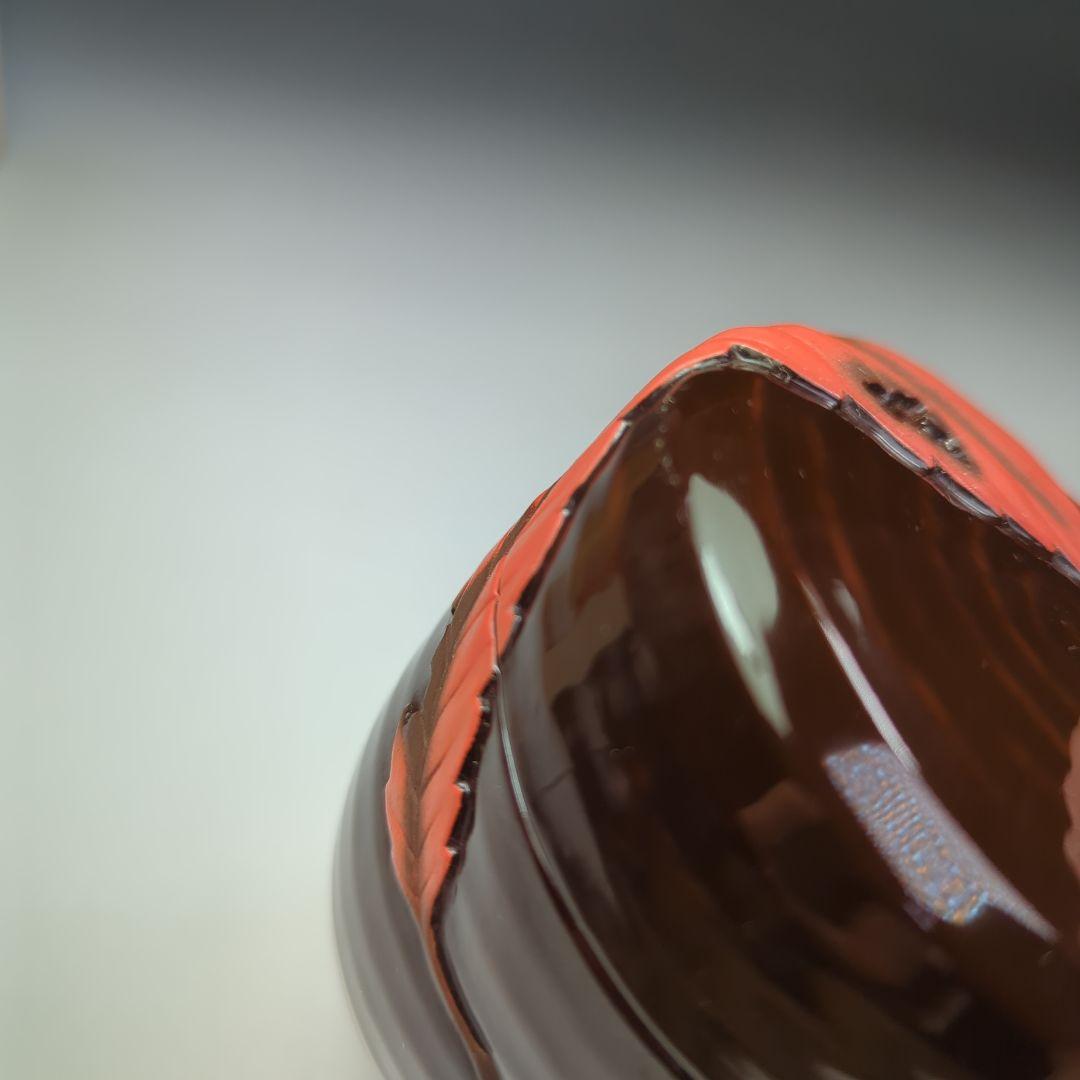 イ404 棗『前田清峰作』『盛上虫喰葉紋　棗　木箱』茶道具　茶入