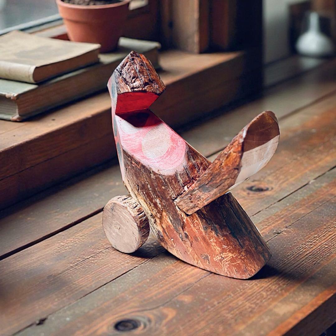 佐賀県廃絶郷土玩具 杵島山（きしまやま）一刀彫り・きゃつぐろC・新里真紗生 民藝