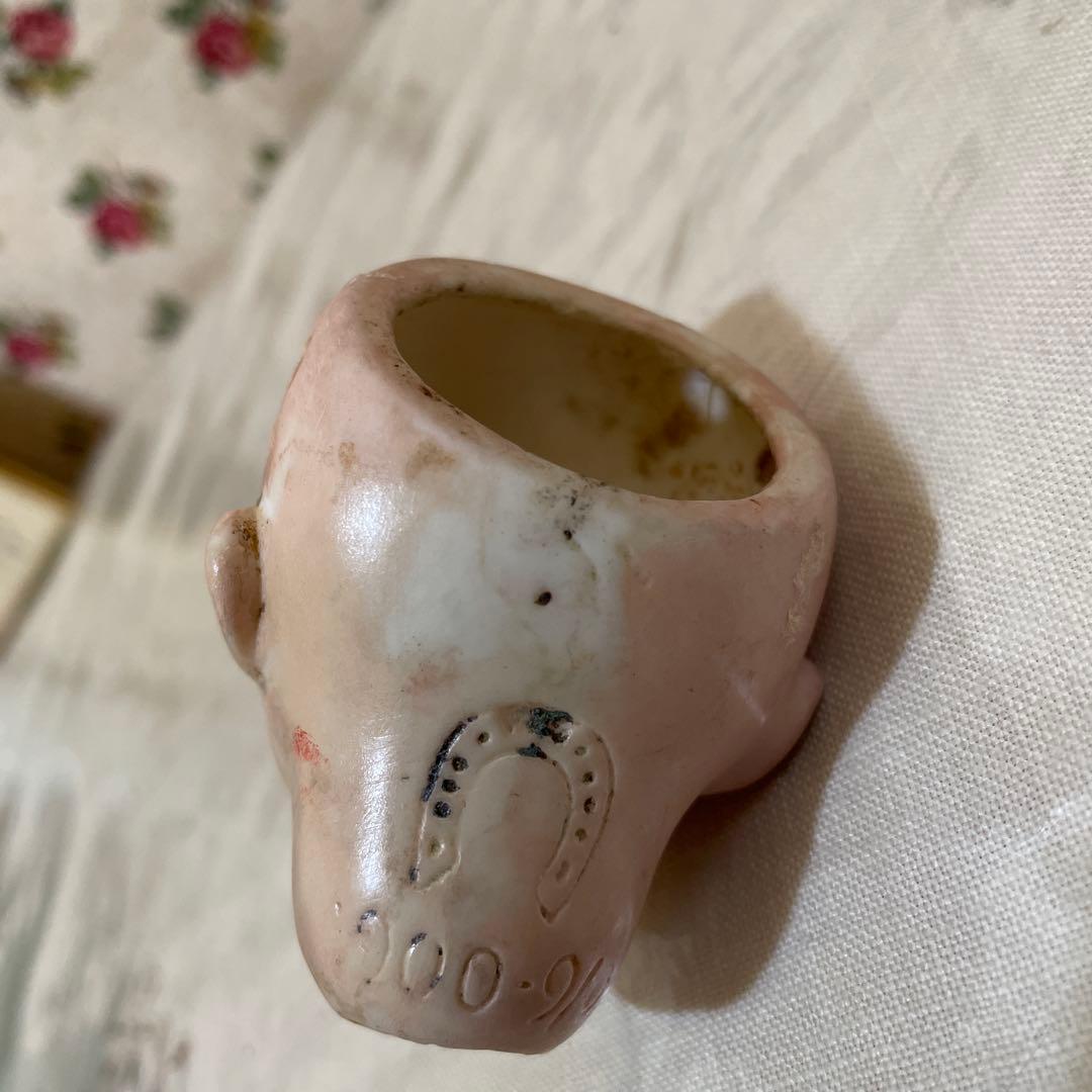 677イギリス買い付ビスクドールヘッド 小型 2個セット、ドイツ