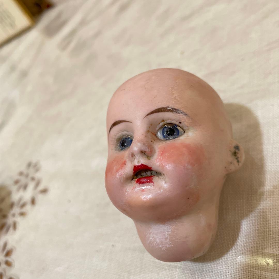 677イギリス買い付ビスクドールヘッド 小型 2個セット、ドイツ