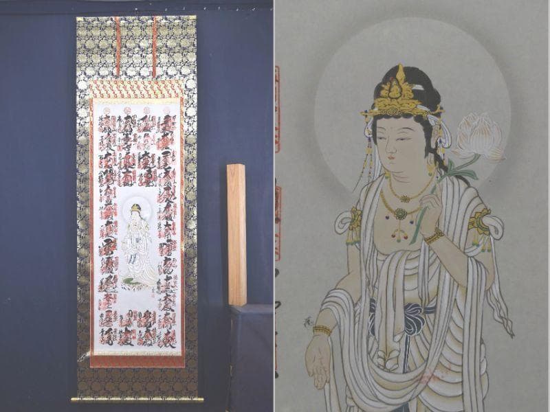 西国 三十三ヶ所/西国三十三箇所霊場集印肉筆掛軸/掛軸/名家伝来/AA-375