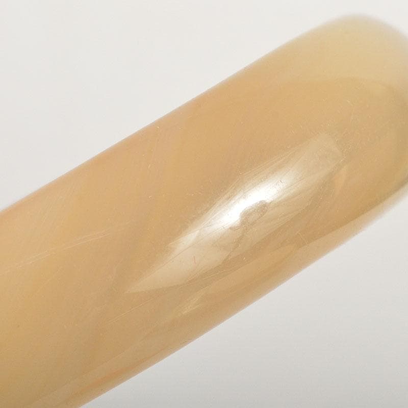 中国　玉石彫刻　黄翡翠　環　装飾品　時代箱付　C　6802