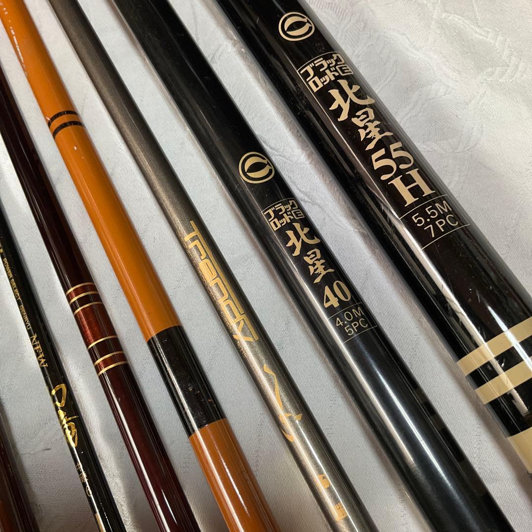 釣り具まとめ売り、へら竿、のべ竿、振り出し竿、リメイク竿、（グラス、カーボン製）