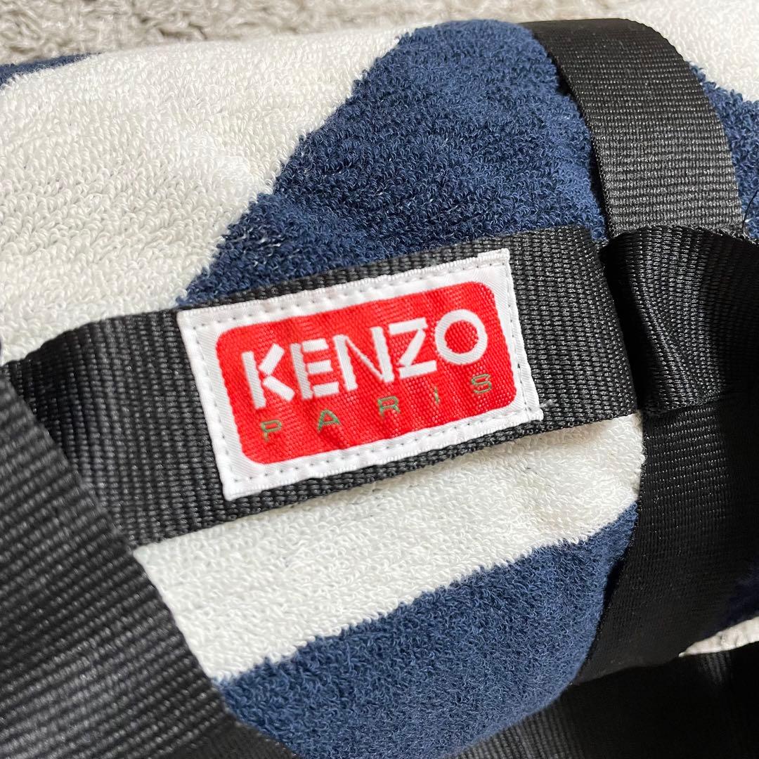 【未使用】KENZO バスタオル（ビーチタオル） 大判 ネイビー ホワイト