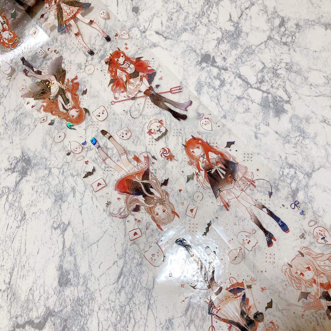 【芯なし中古】人物 ハロウィン 小悪魔 おばけ 海外マステ petテープ