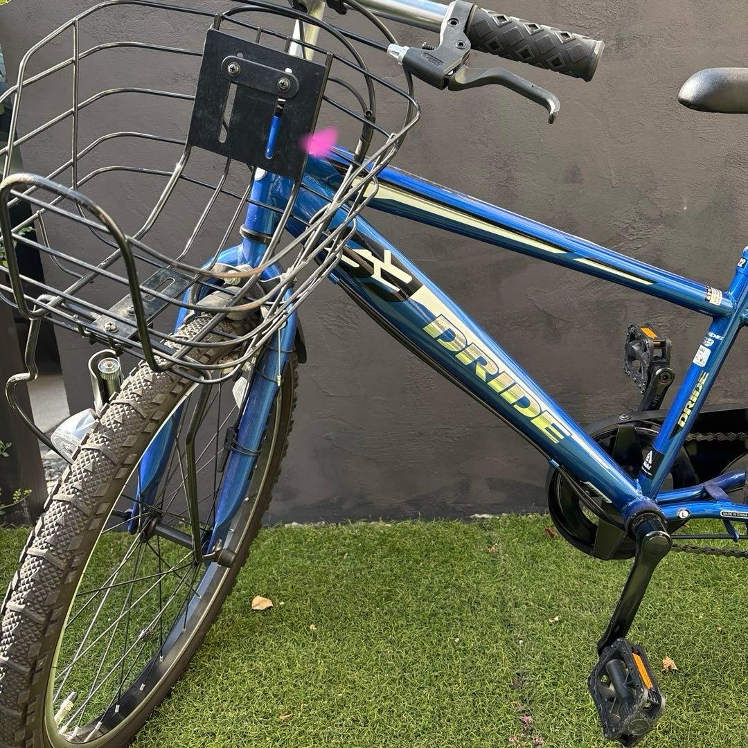 PRIDE 子供用自転車 青 フロントバスケット付き　引き取り限定　22インチ