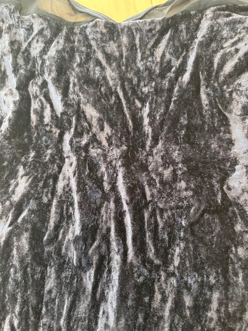 Yumikoレオタード　メッシュ　長袖ベルベット　レオタード M ブラック