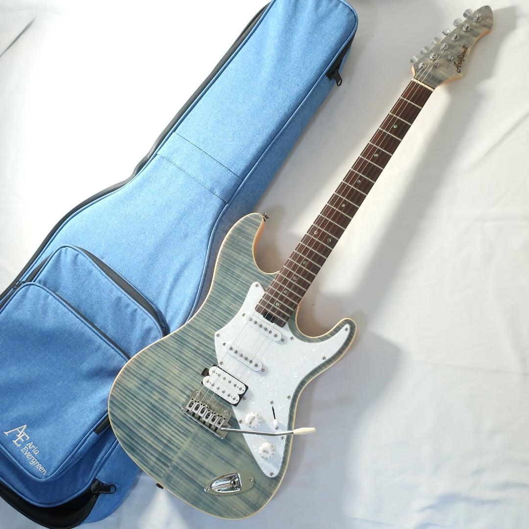 美品 AriaProII 714-AE200 エレキギター ギグバッグ付 ブルー