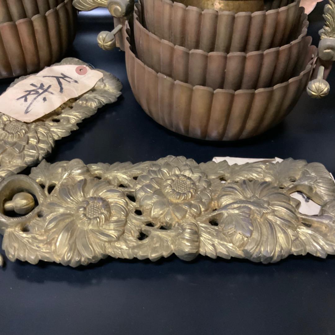 極上・菊輪灯・浄土真宗・本堂用・京仏具・仏像・宣徳・銅鑼・妙鉢・煎茶道具