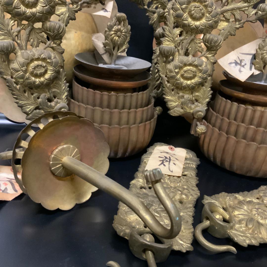 極上・菊輪灯・浄土真宗・本堂用・京仏具・仏像・宣徳・銅鑼・妙鉢・煎茶道具