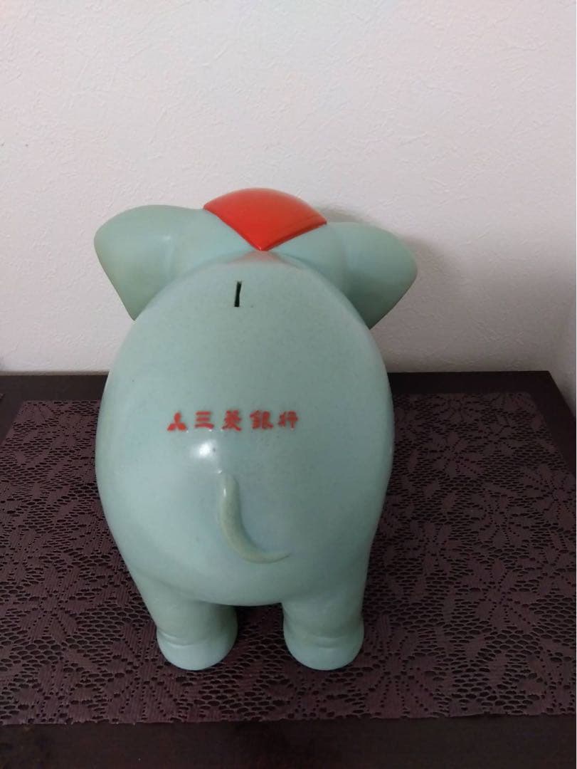 三菱銀行　非売品　ダンボとジャンボ　カウンターサイズ貯金箱　ディズニー　親子