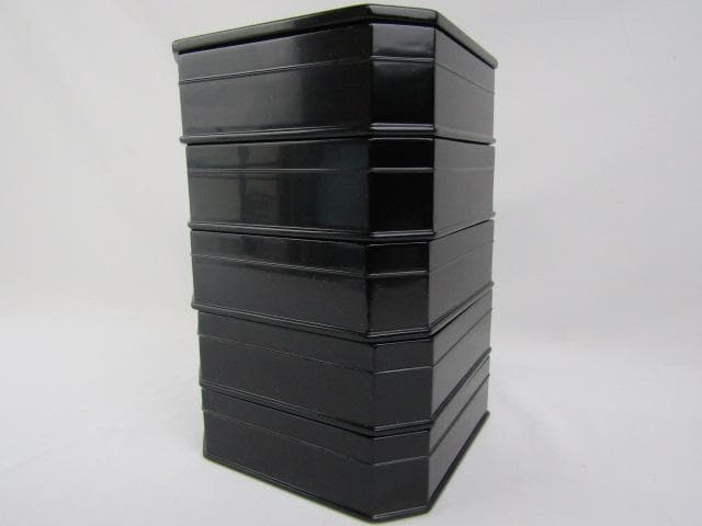 Y5-1014 ◇茶道具 輪島塗 真塗 縁高 菓子器 五段重◇