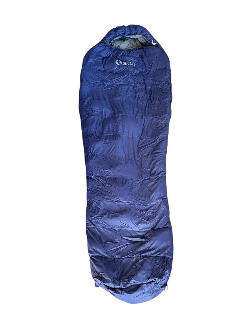 QEZER 寝袋 シュラフ　冬用　青　収納袋付き