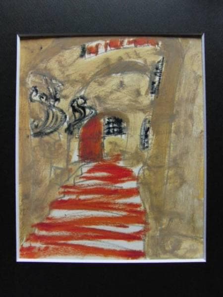 三岸節子、【カーニュの階段】、希少なデッサン・画集画