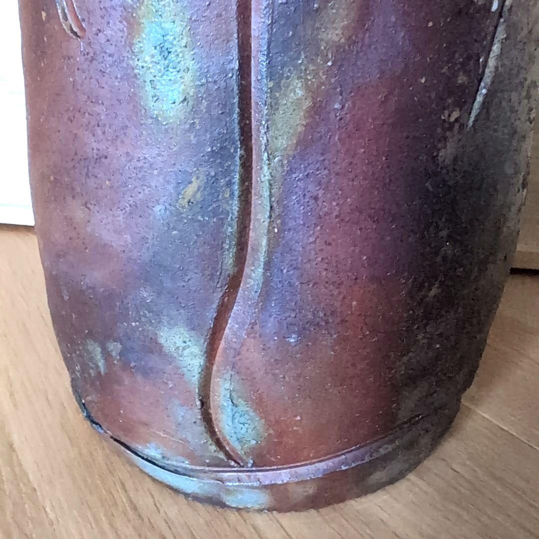 備前焼 伊勢崎満造 耳付花生 花器 花瓶 花入 共箱