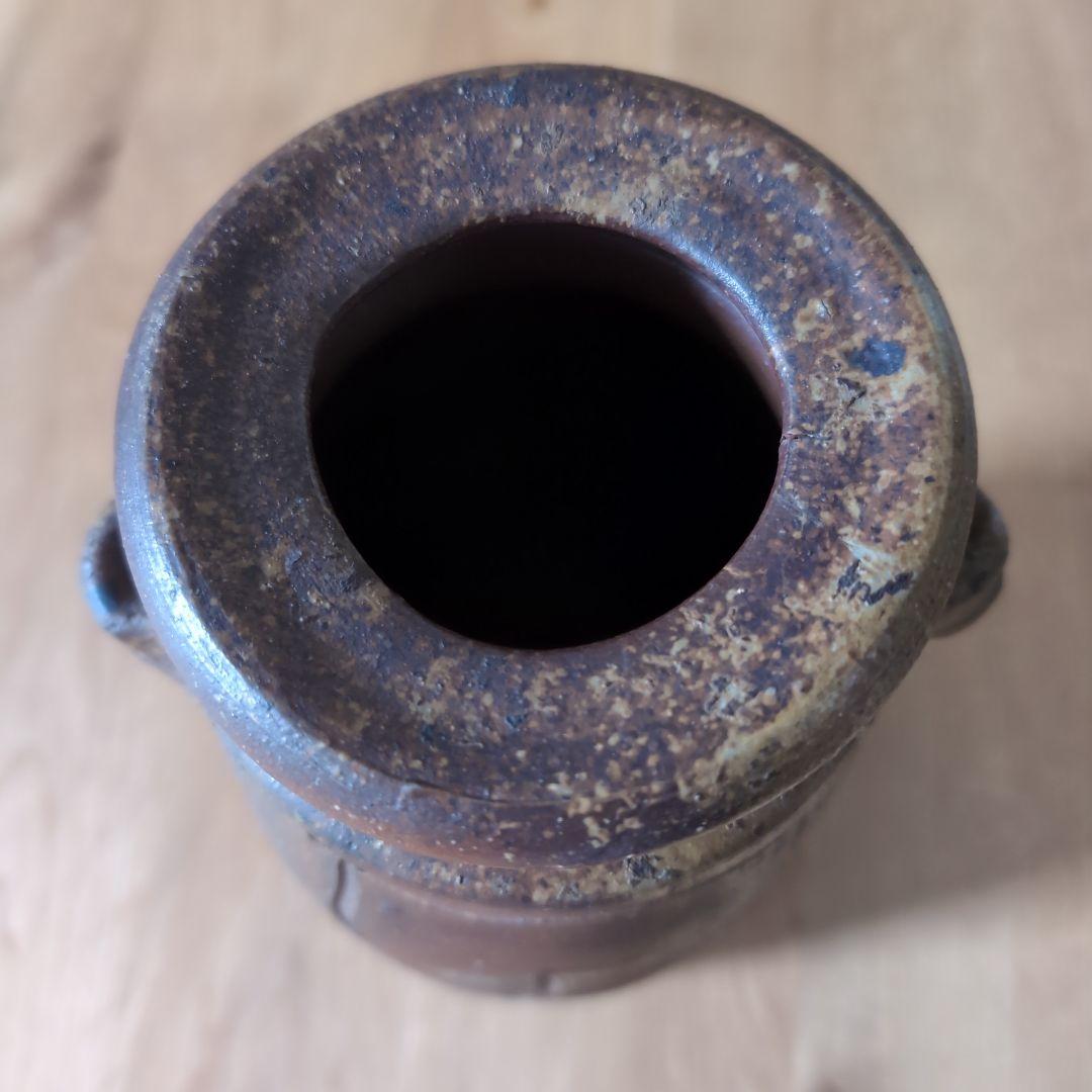 備前焼 伊勢崎満造 耳付花生 花器 花瓶 花入 共箱