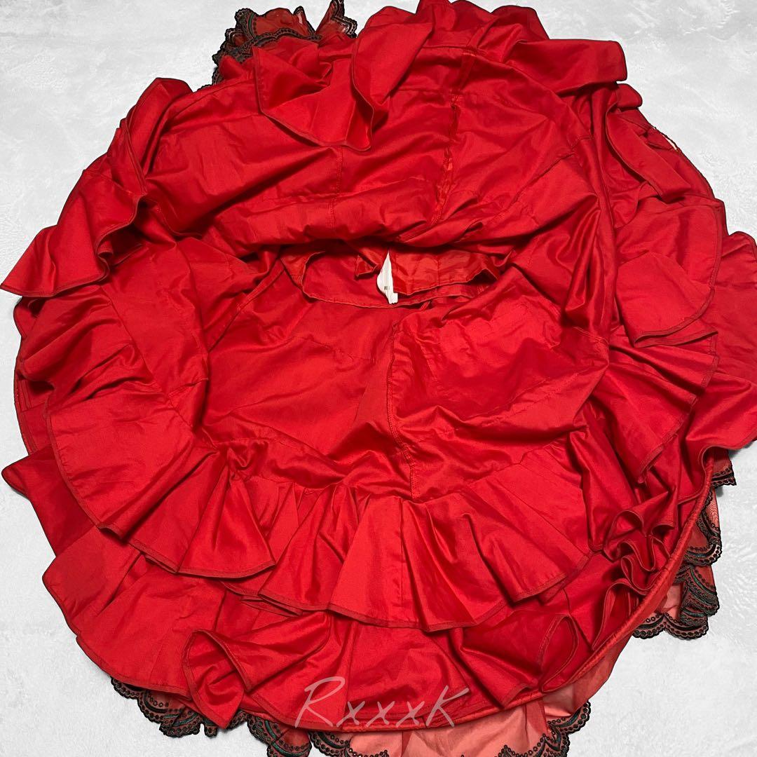 【スペイン製】RONEY フラメンコドレス 衣装 ワンピース フリル 赤