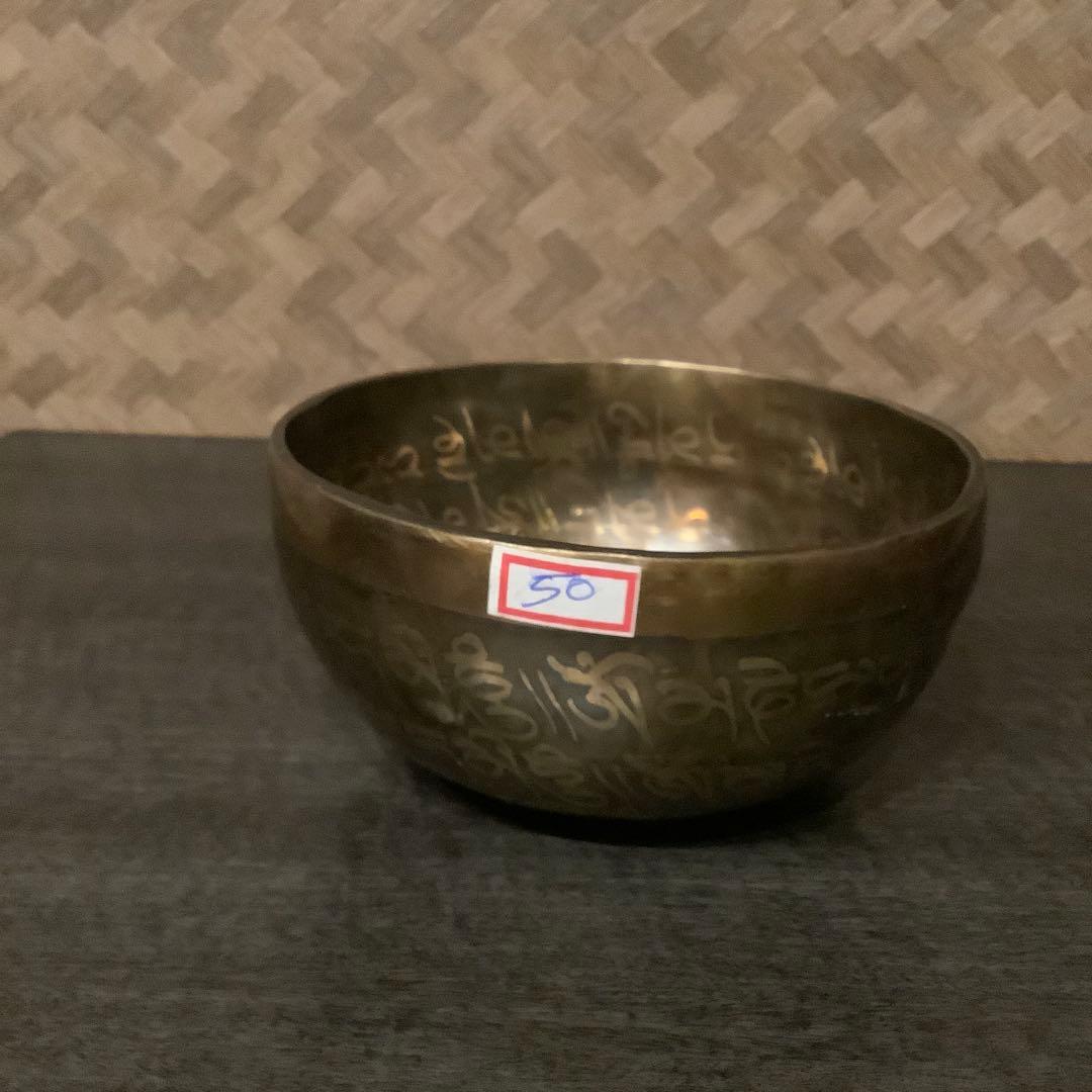 no50チベット産 シンギングボウル 新品 チベタンボウル 15cm AUM