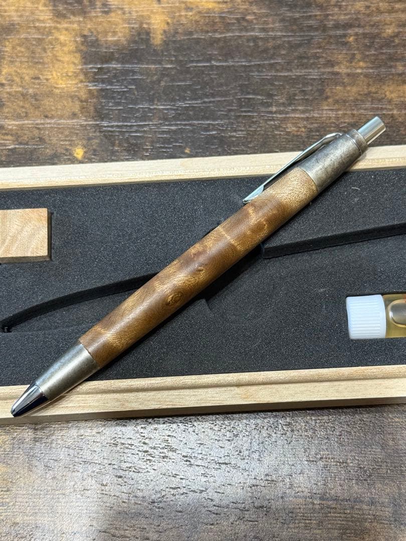 野原工芸　マーブルウッド・斑紋純銀色金具　MP