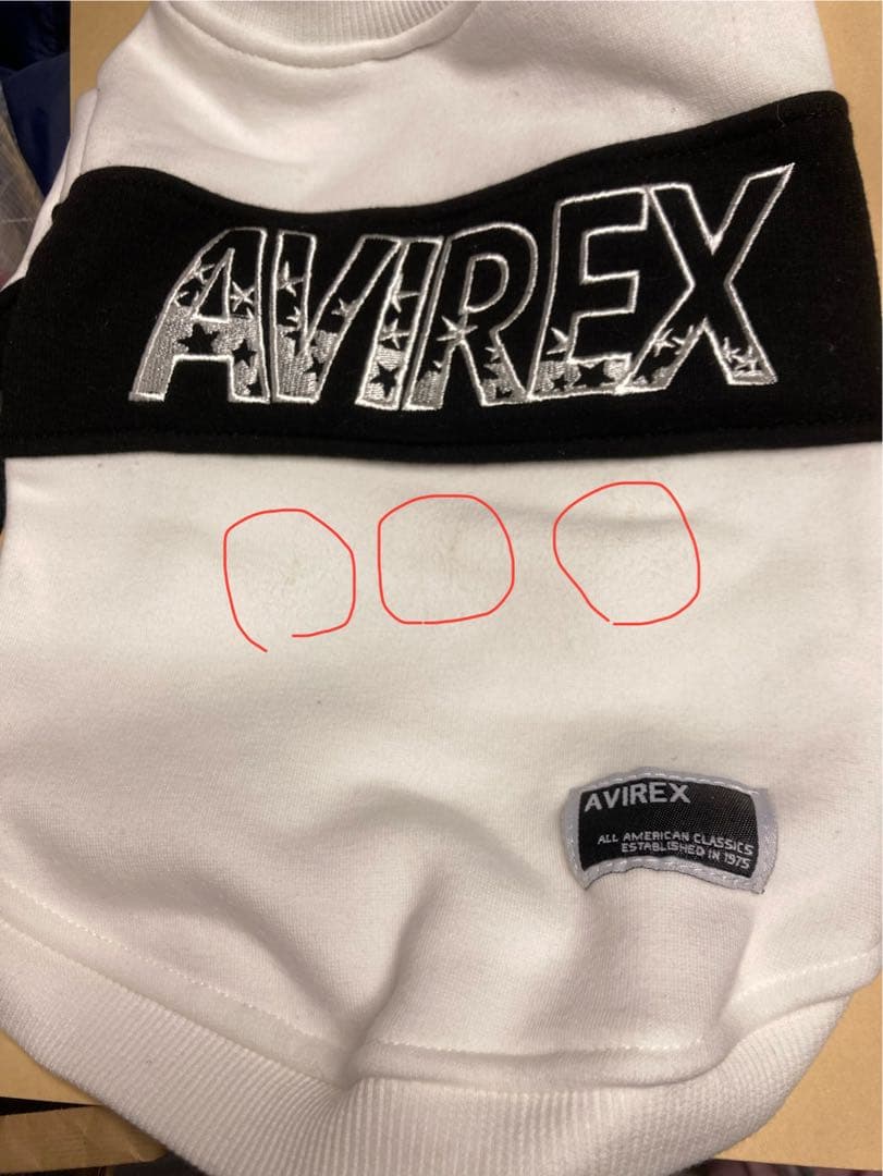 おーちゃん様ご確認ページ　AVIREX ロゴ刺繍 犬服 ホワイト/ブラック