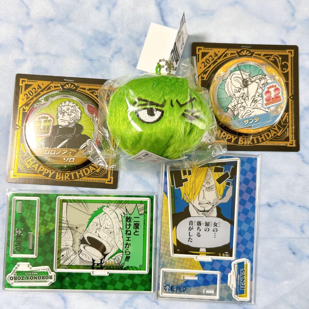 ワンピース ゾロ サンジ 缶バッジ ジオラマフィギュア まりもマスコット