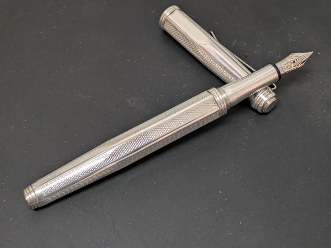 クレオ スクリベント リネア アルト スターリングシルバー 万年筆 F 18k