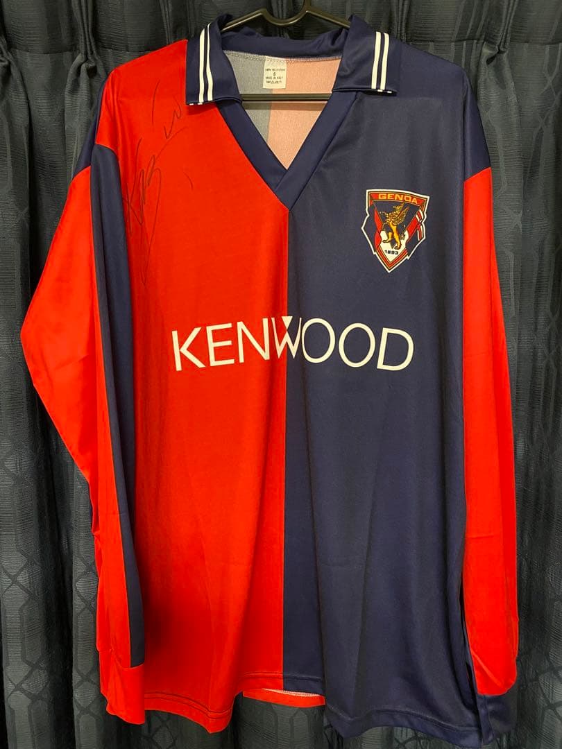 希少　三浦知良　直筆サイン入り　ジェノア レプリカユニフォーム　未使用