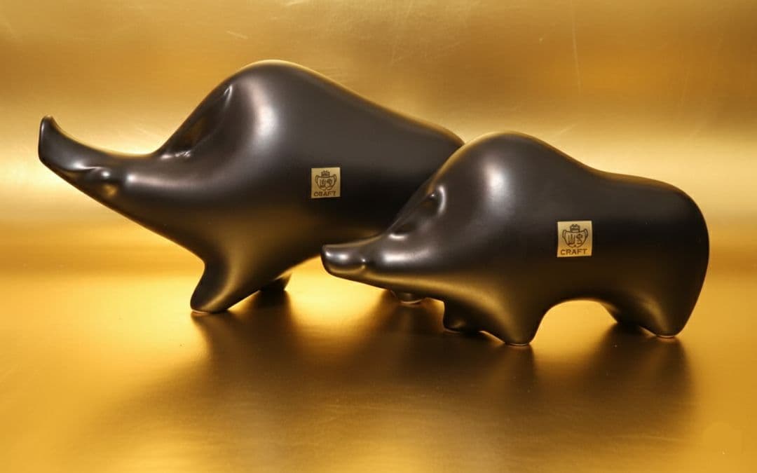 希少 Sotaro Saegusa 黒陶 陶器製 干支 置物 2点セット