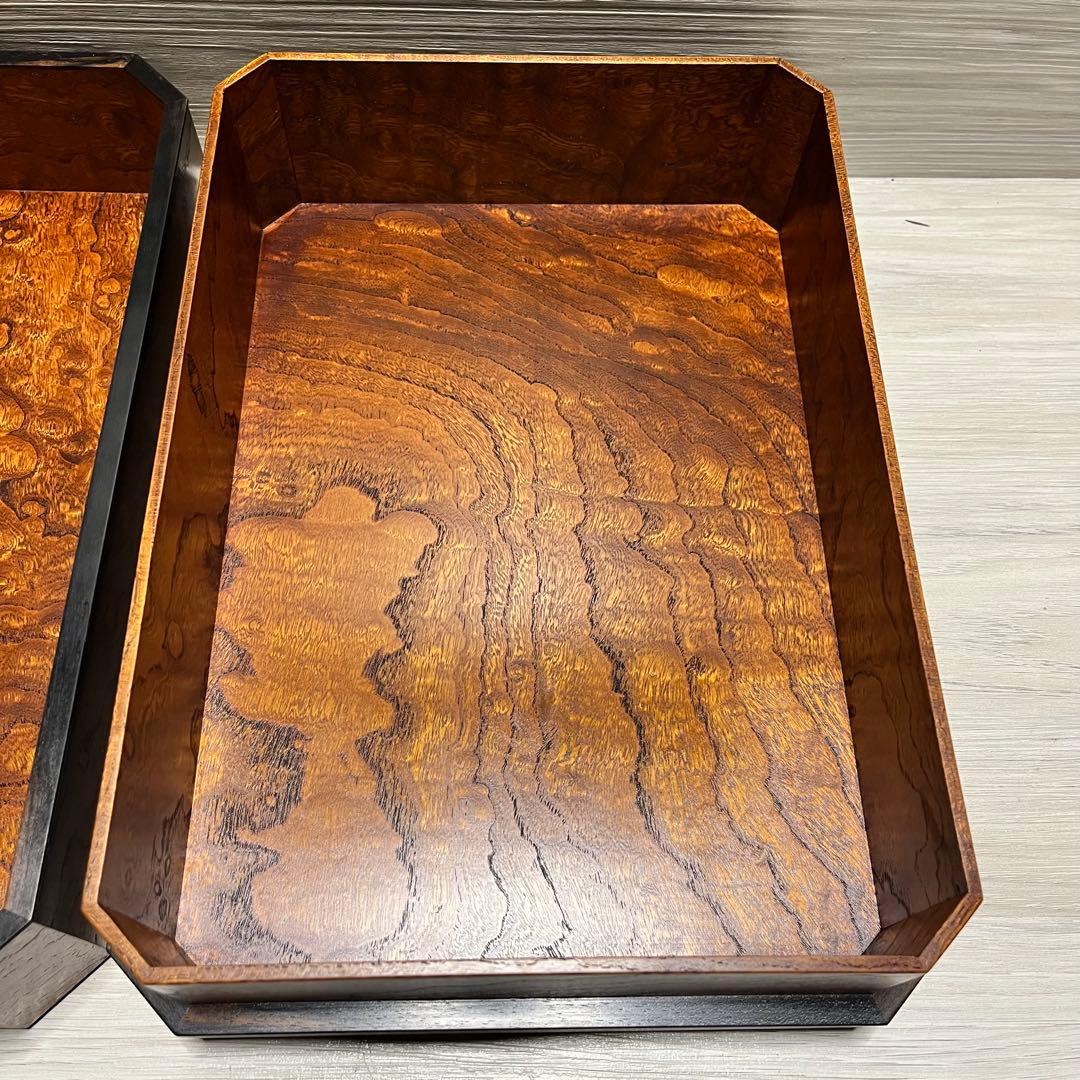 工芸品　欅拭漆文箱