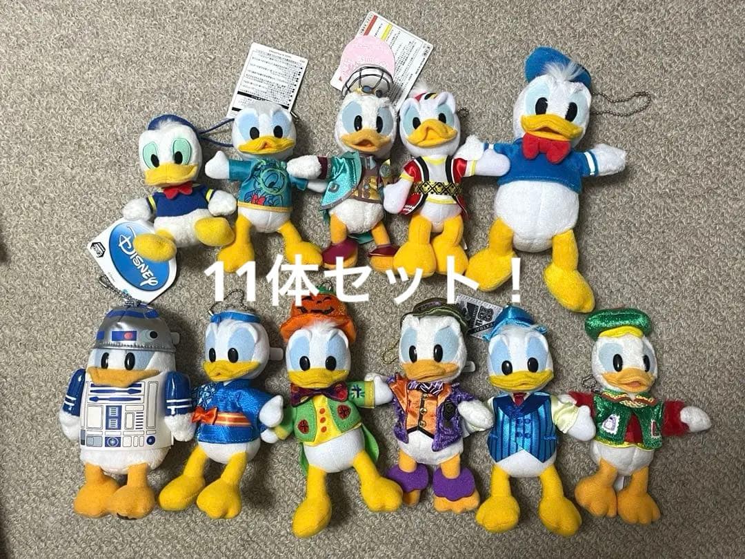 新品未使用 ディズニー ドナルド ぬいぐるみバッジ ぬいば 11体セット
