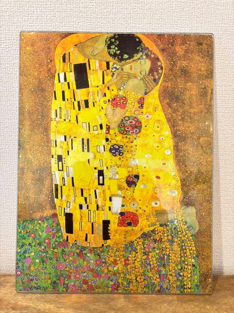 【限定値下げ】アートパネル接吻 グスタフ・クリムト ガラス板アートインテリア