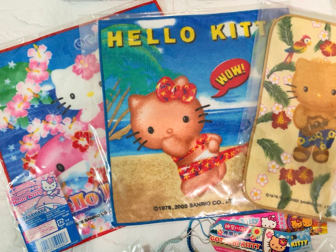 公*o様 希少レア　ご当地　日焼けキティ　ハワイ　海　根付　ミニタオル　☆まとめ
