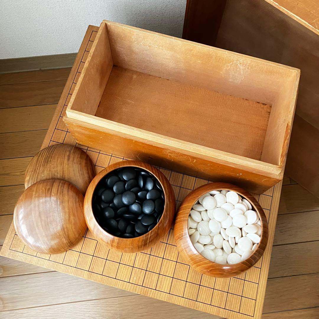 碁石、碁笥、碁笥箱のセット