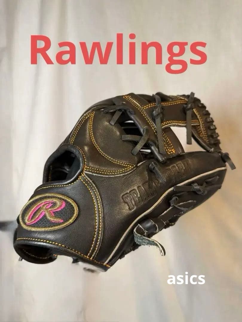 Rawlings 野球グローブ 黒 右投げ用　一般軟式　高級