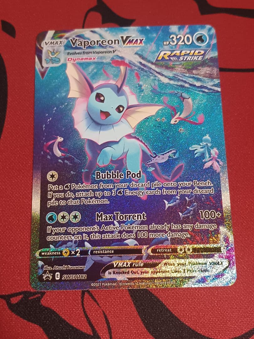シャワーズVMAX　sa仕様　夏ポケカ　英語版 海外　通常サイズ　SWSH182