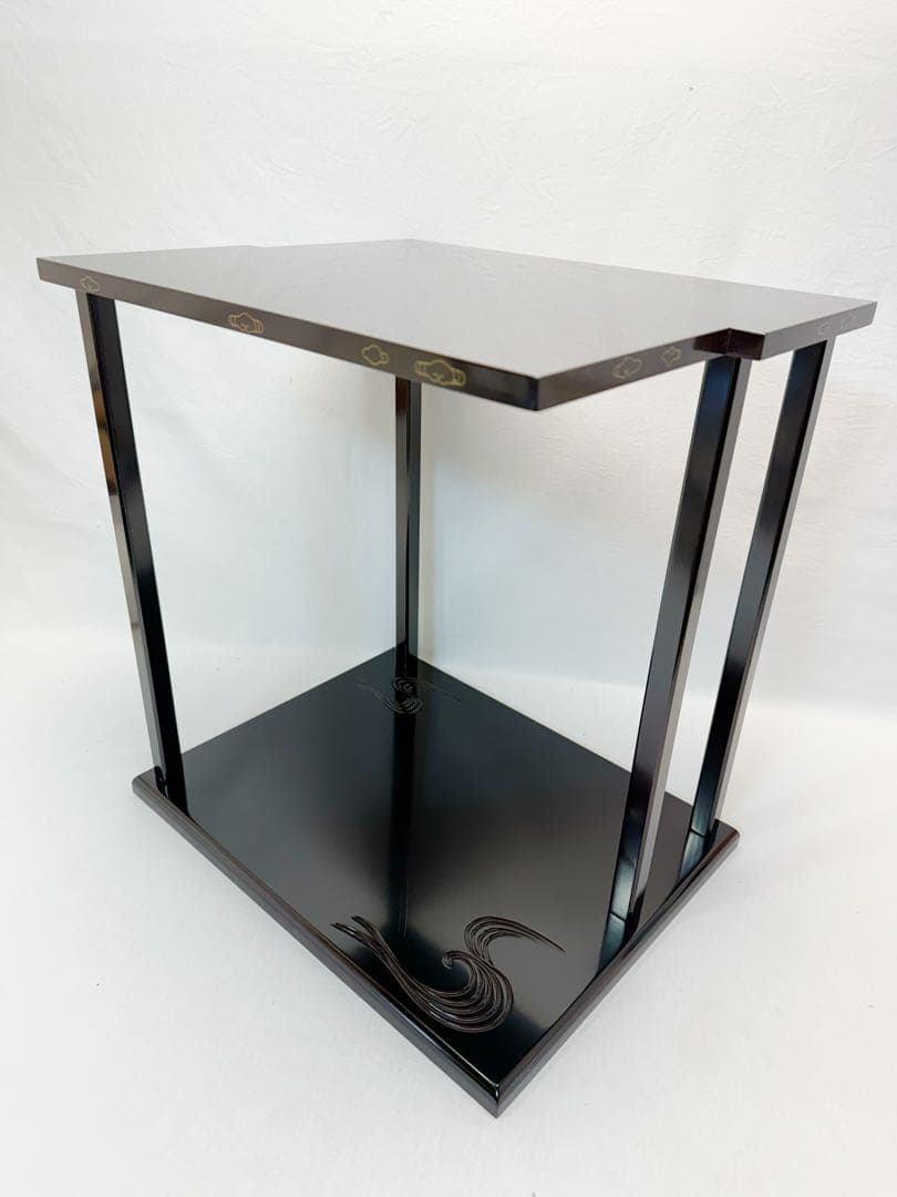 茶道具 河瀬一敬造 山雲棚 鵬雲斎好写し 溜塗 組み立式 元箱