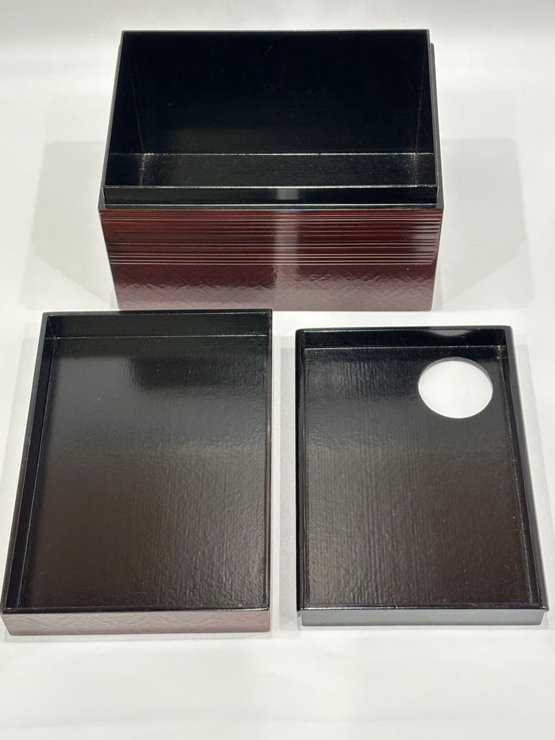 茶道具 利休形茶箱 一閑塗 溜 茶箱セット紙箱