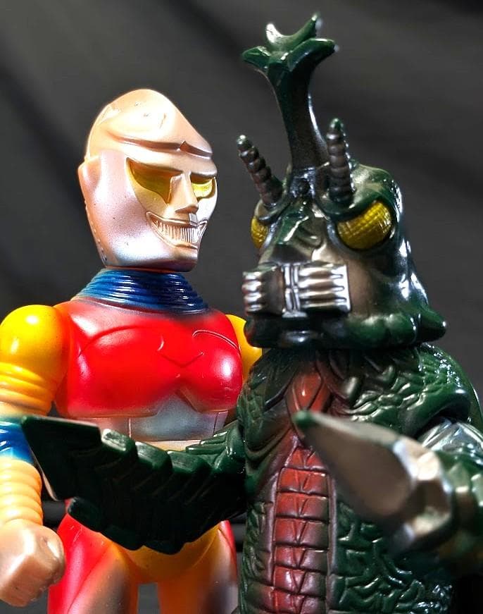 ジェットジャガー＆メガロ（Ｍ１号・ブルマァク復刻）ソフビフィギュア２体セット