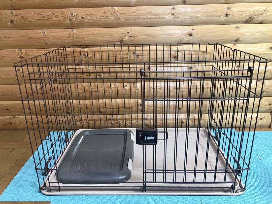 GONTA CLUB 犬用ケージ 骨型トレー付き　折り畳み可能☆トイレセット