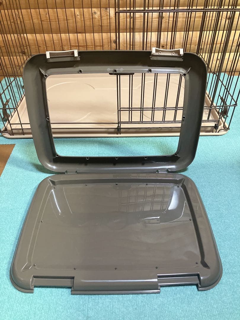 GONTA CLUB 犬用ケージ 骨型トレー付き　折り畳み可能☆トイレセット