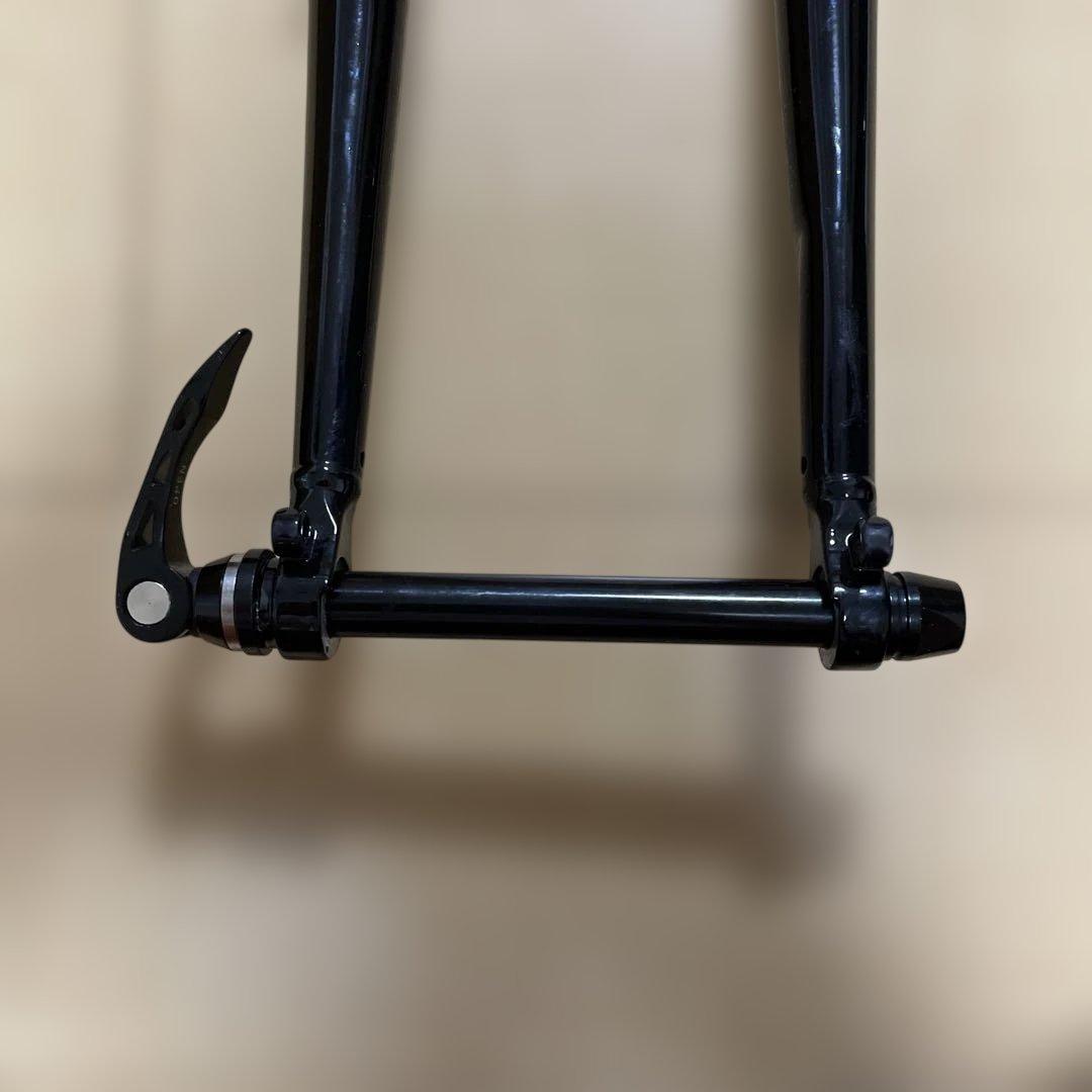 クロモリ製MTBフロントフォーク 肩下430mm 15x110mm 中古 訳あり