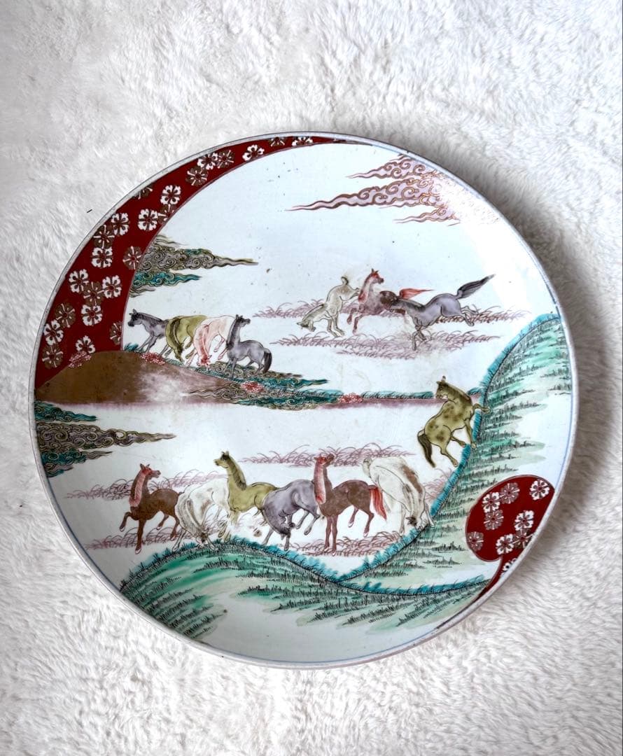 古伊万里　大皿　馬